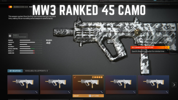 mw3 ranked 45 camo